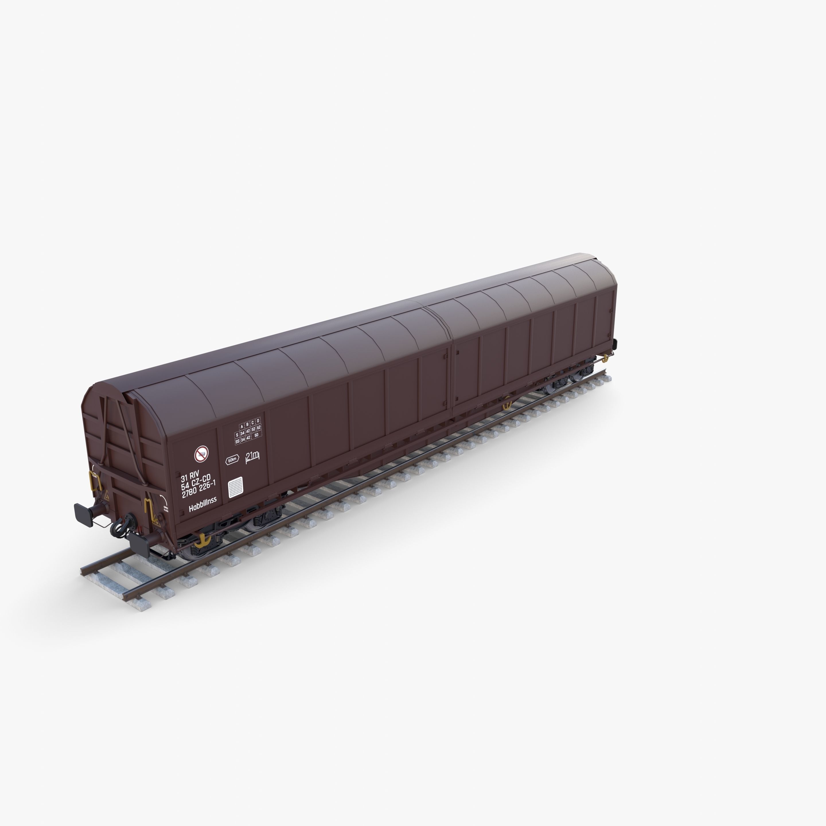 CFR Habis Sliding Door Wagon 339 Rail Car v2 3D model_8
