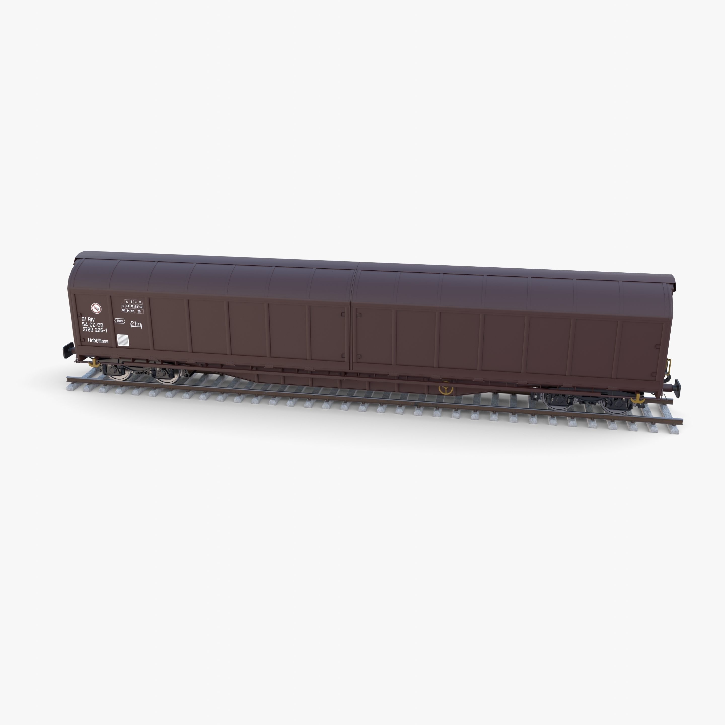 CFR Habis Sliding Door Wagon 339 Rail Car v2 3D model_10
