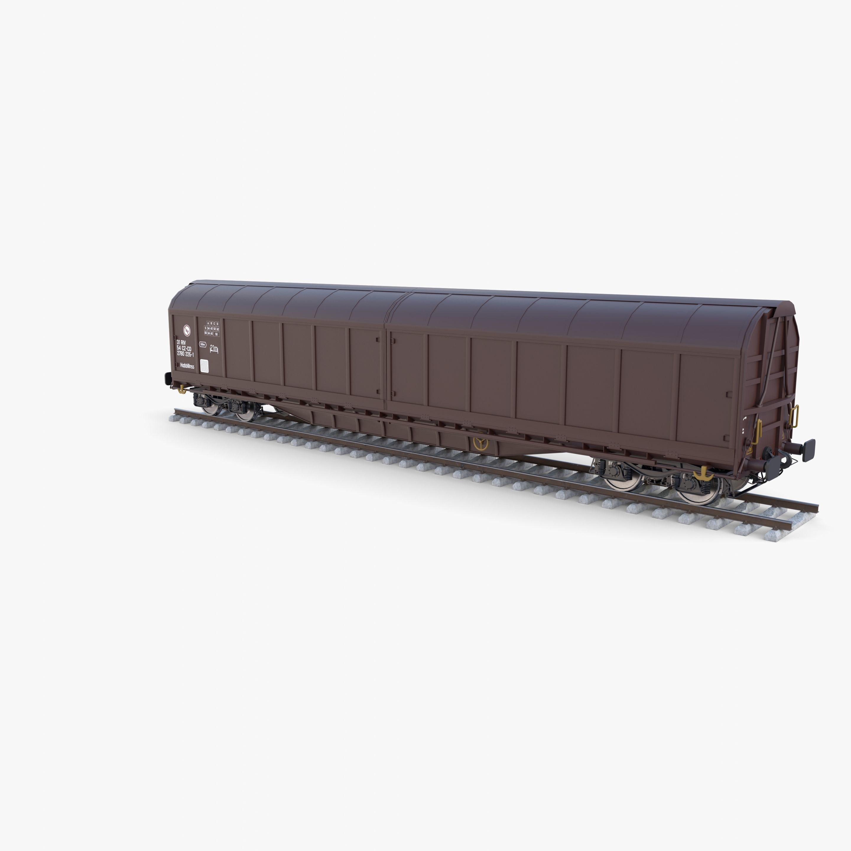 CFR Habis Sliding Door Wagon 339 Rail Car v2 3D model_4