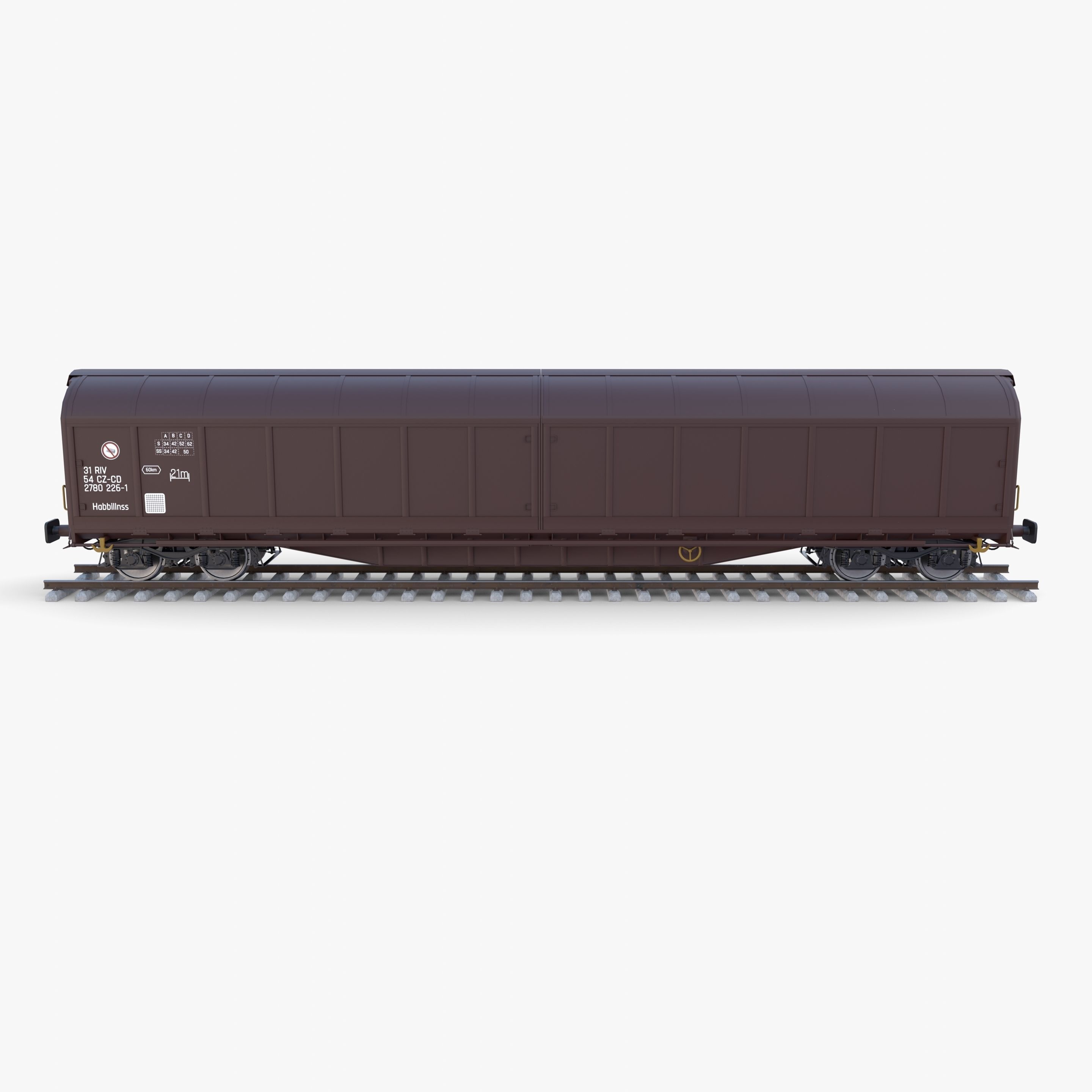 CFR Habis Sliding Door Wagon 339 Rail Car v2 3D model_3