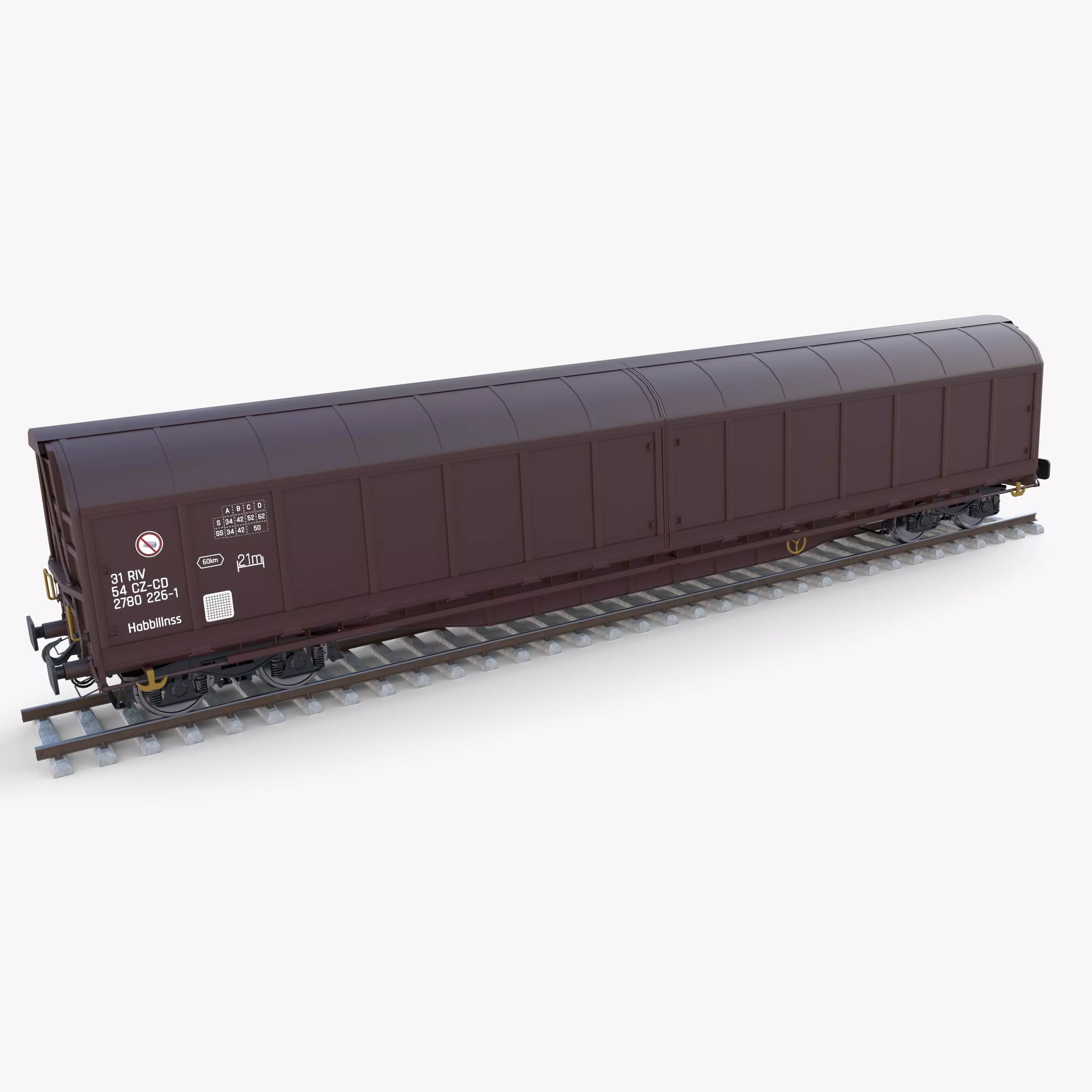 CFR Habis Sliding Door Wagon 339 Rail Car v2 3D model_0