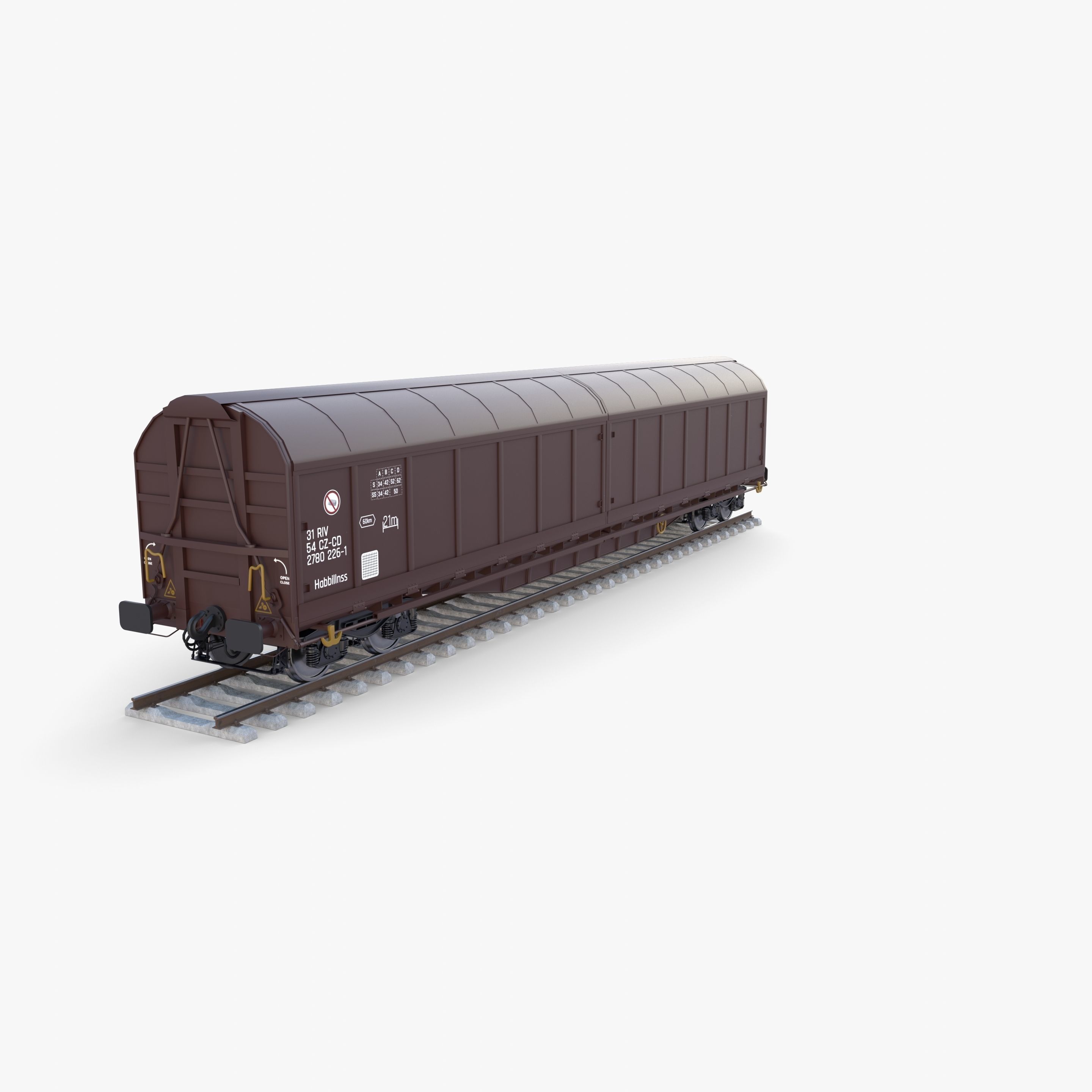 CFR Habis Sliding Door Wagon 339 Rail Car v2 3D model_1