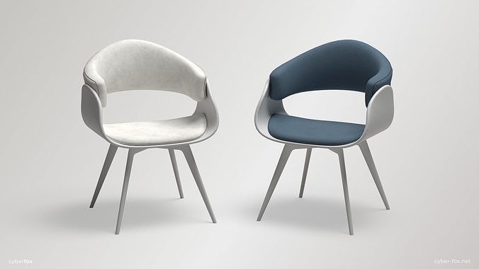 Modern Soft Chair In 2 Colours Low-poly 3D model