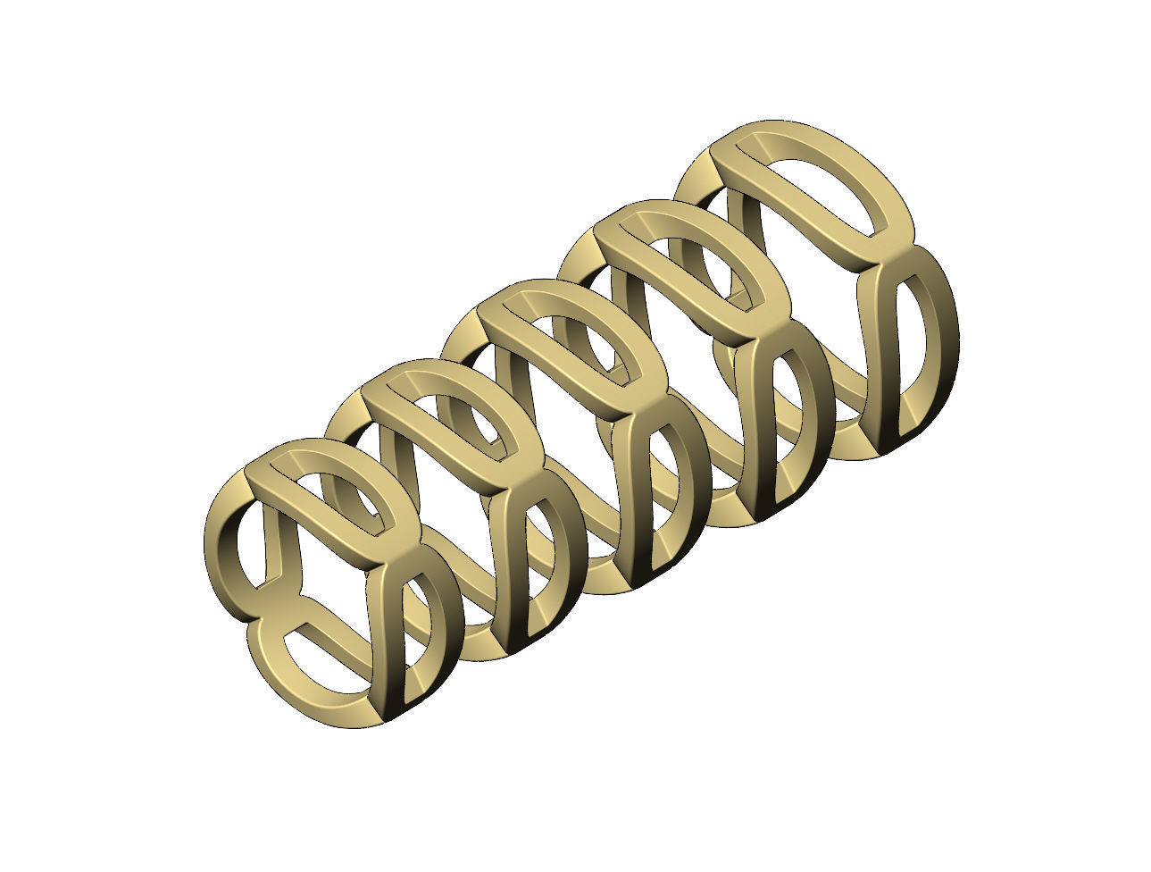 Open rounded carved corners  square ring US sizes 6to10 3D print model_5