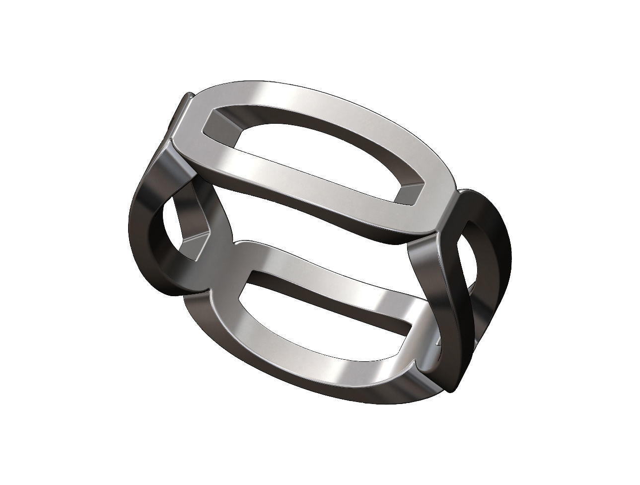 Open rounded carved corners  square ring US sizes 6to10 3D print model_10