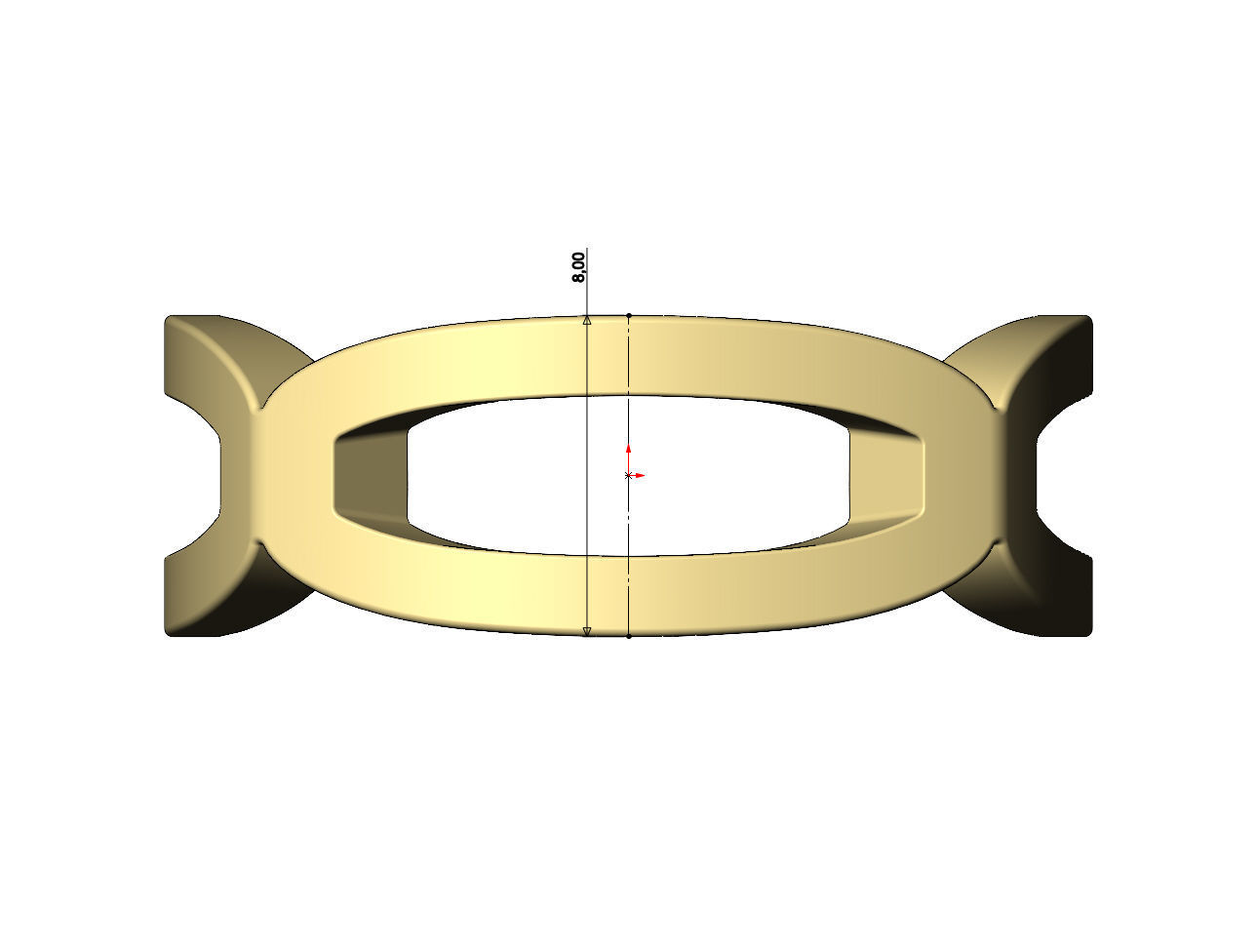Open rounded carved corners  square ring US sizes 6to10 3D print model_8