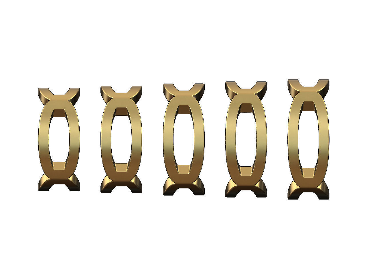 Open rounded carved corners  square ring US sizes 6to10 3D print model_2