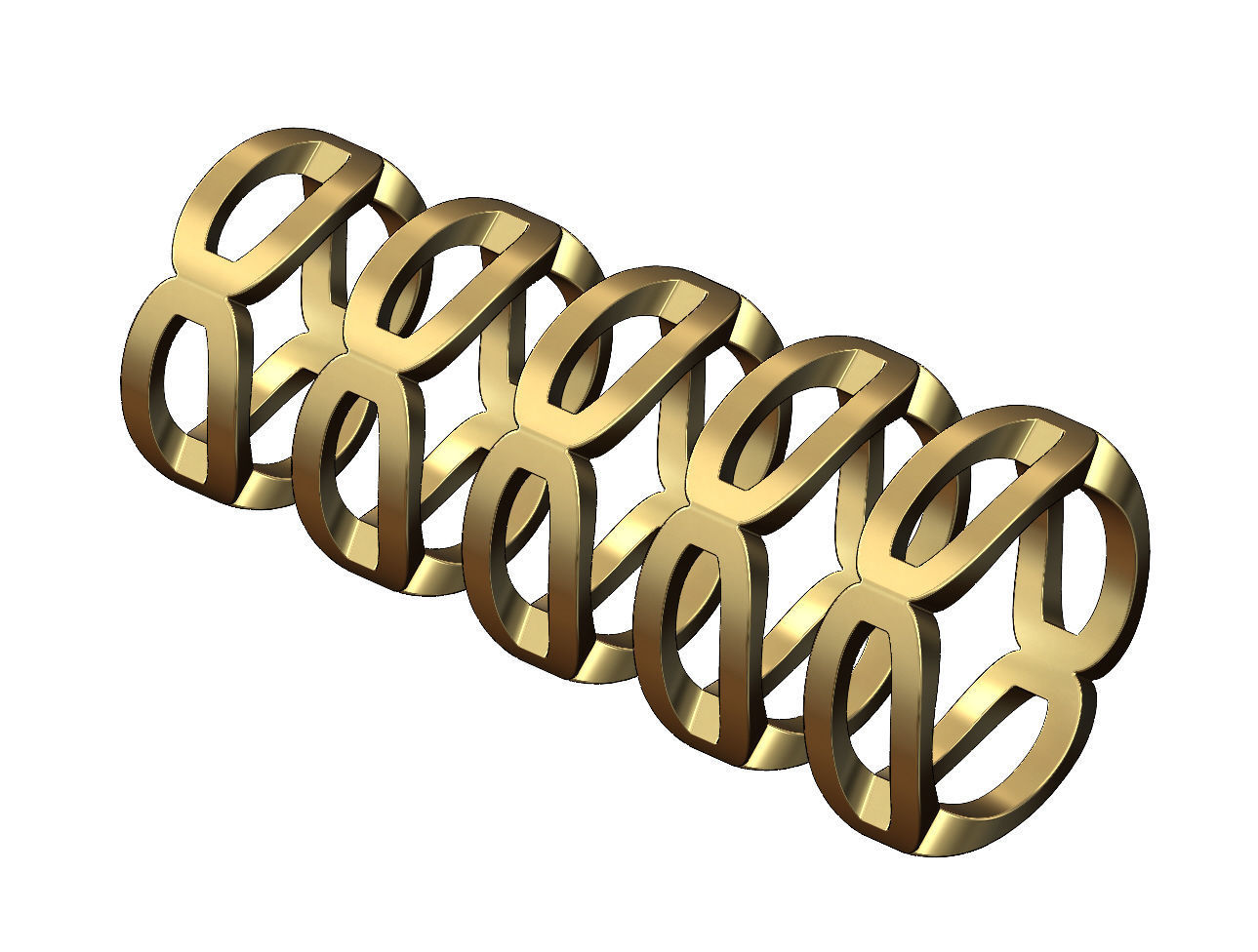 Open rounded carved corners  square ring US sizes 6to10 3D print model_3