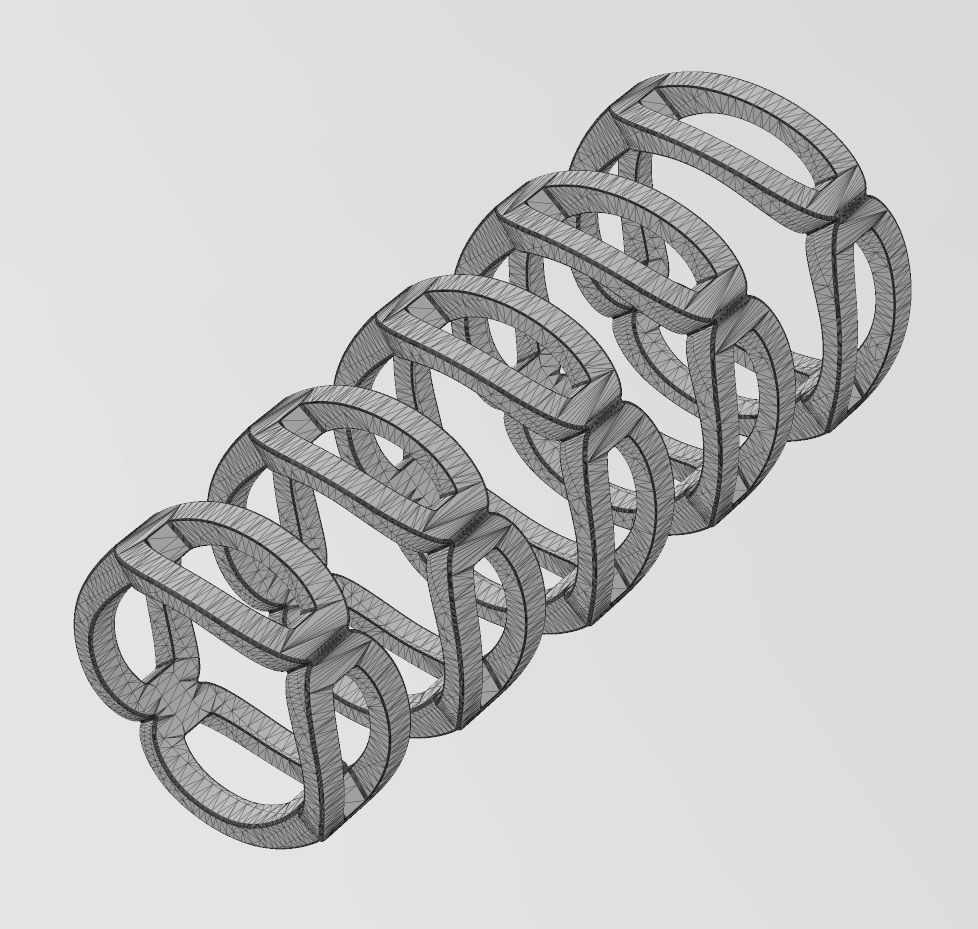 Open rounded carved corners  square ring US sizes 6to10 3D print model_13