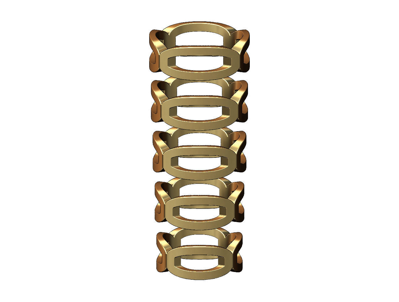 Open rounded carved corners  square ring US sizes 6to10 3D print model_4