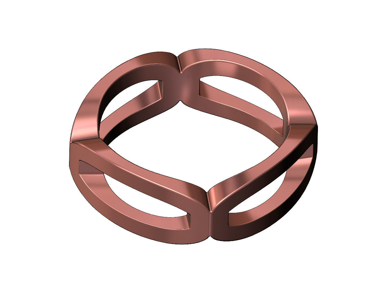 Open rounded carved corners  square ring US sizes 6to10 3D print model_9