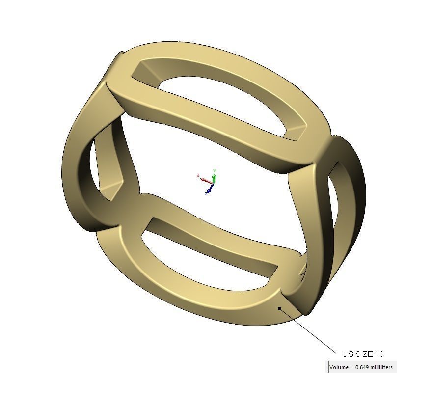 Open rounded carved corners  square ring US sizes 6to10 3D print model_17