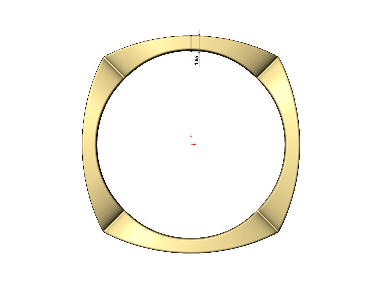 Open rounded carved corners  square ring US sizes 6to10 3D print model_7