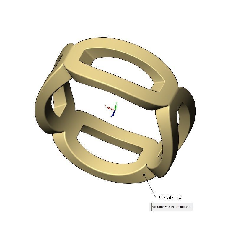 Open rounded carved corners  square ring US sizes 6to10 3D print model_11