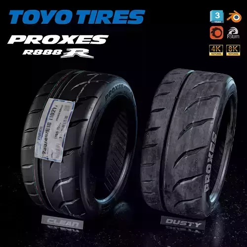 Tire Toyo Proxes R888R Full 3D 3D model