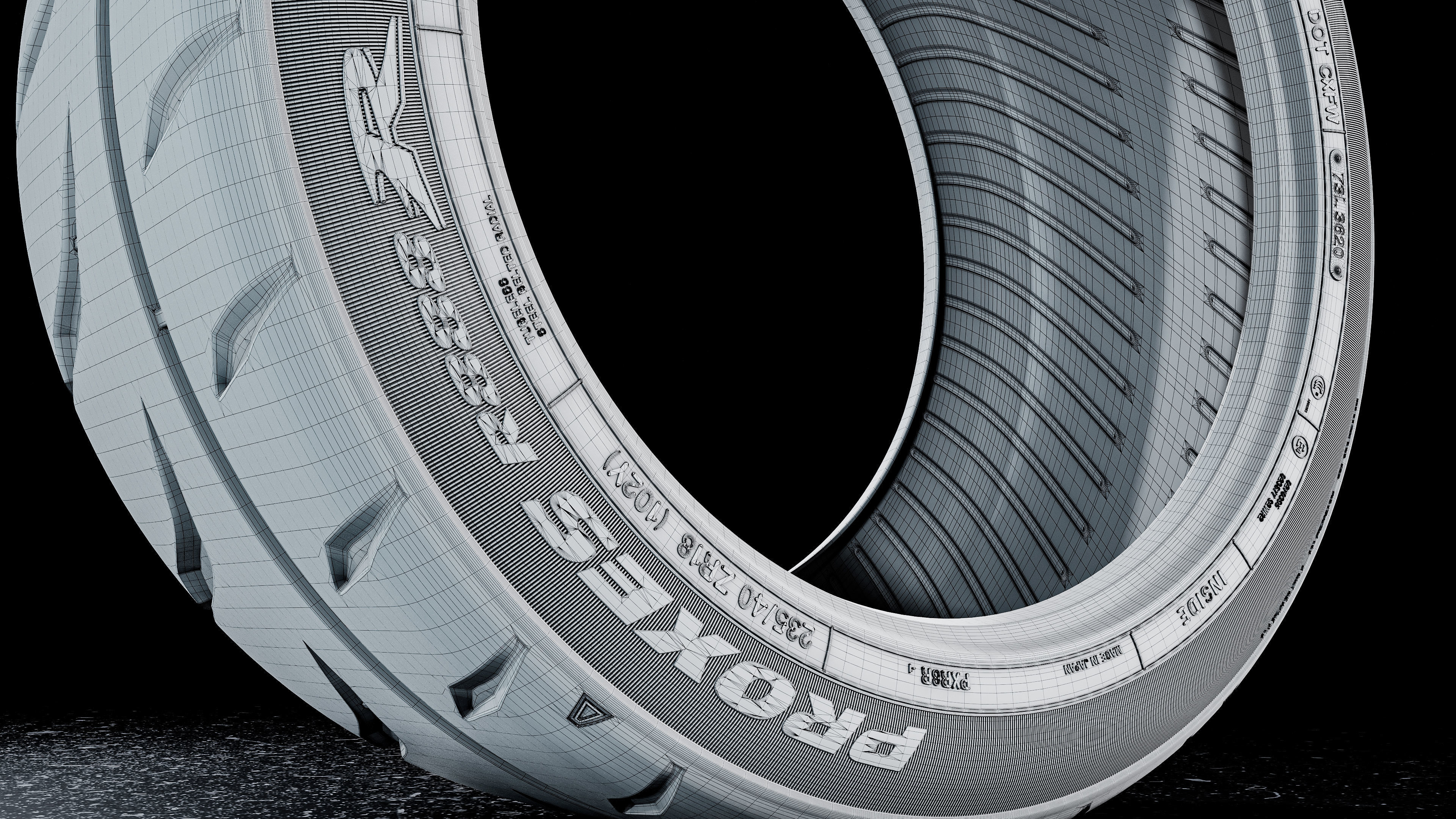 Tire Toyo Proxes R888R Full 3D 3D model_12