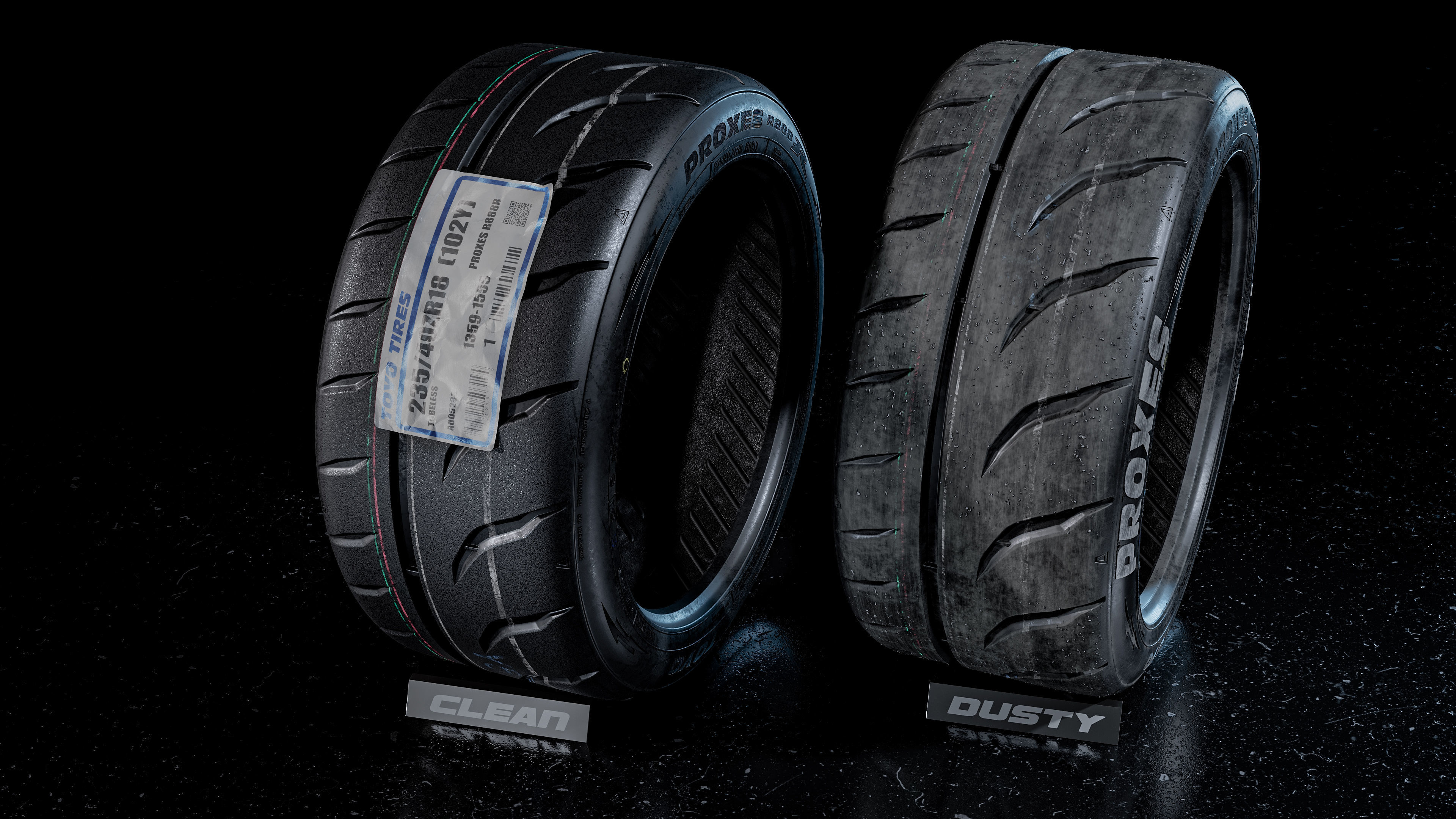 Tire Toyo Proxes R888R Full 3D 3D model_2