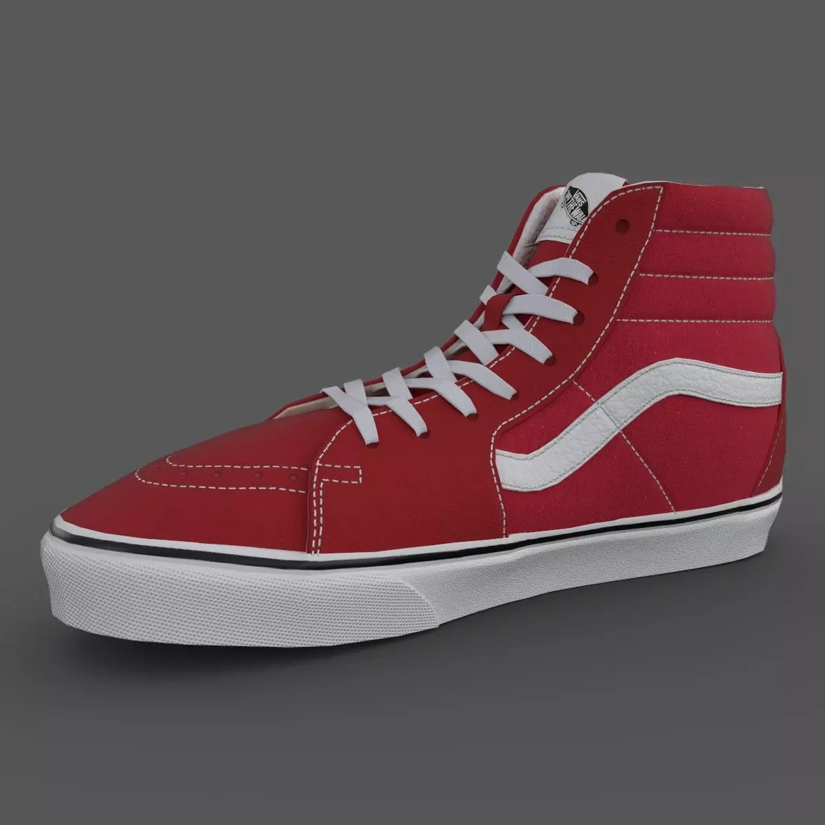VANS182 Sk8 Hi Racing Red True Low-poly 3D model_0