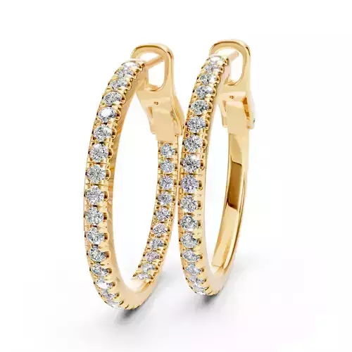 Round Earrings With Clasp Lock 3D print model