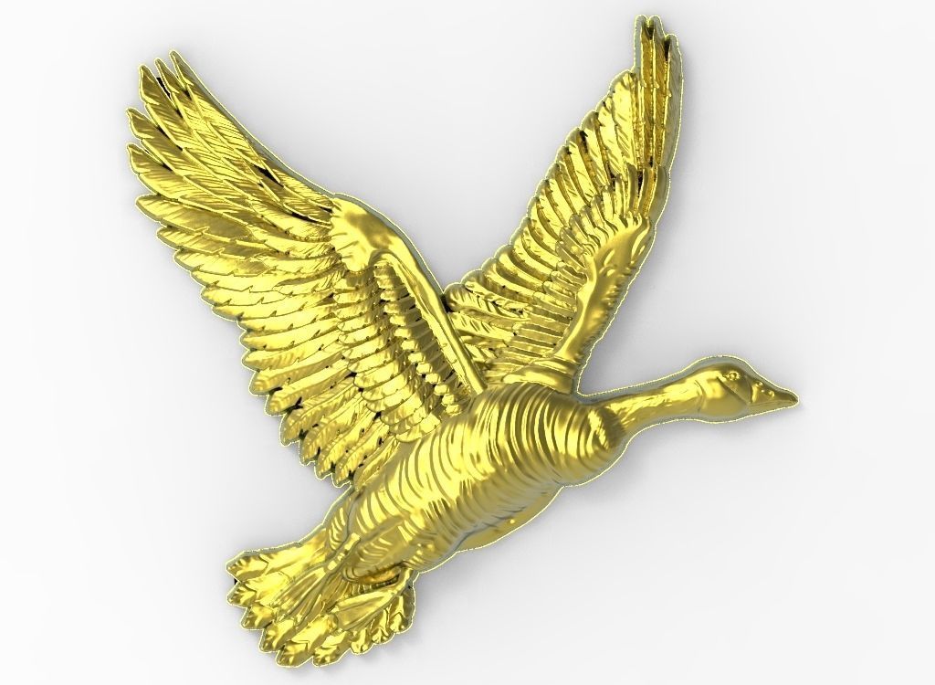 WILD DUCK 3D RELIEF 3D print model_2