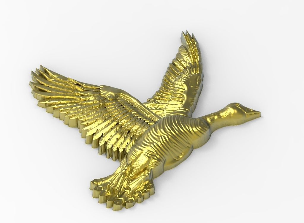 WILD DUCK 3D RELIEF 3D print model_4