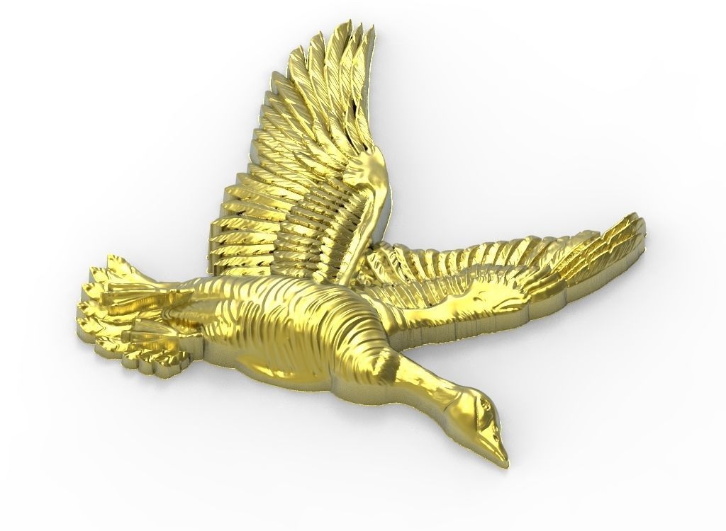 WILD DUCK 3D RELIEF 3D print model_3
