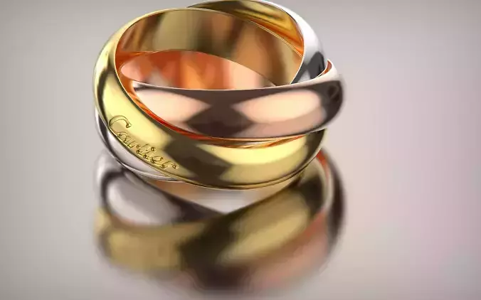 Trinity Ring with engraving 3D print model