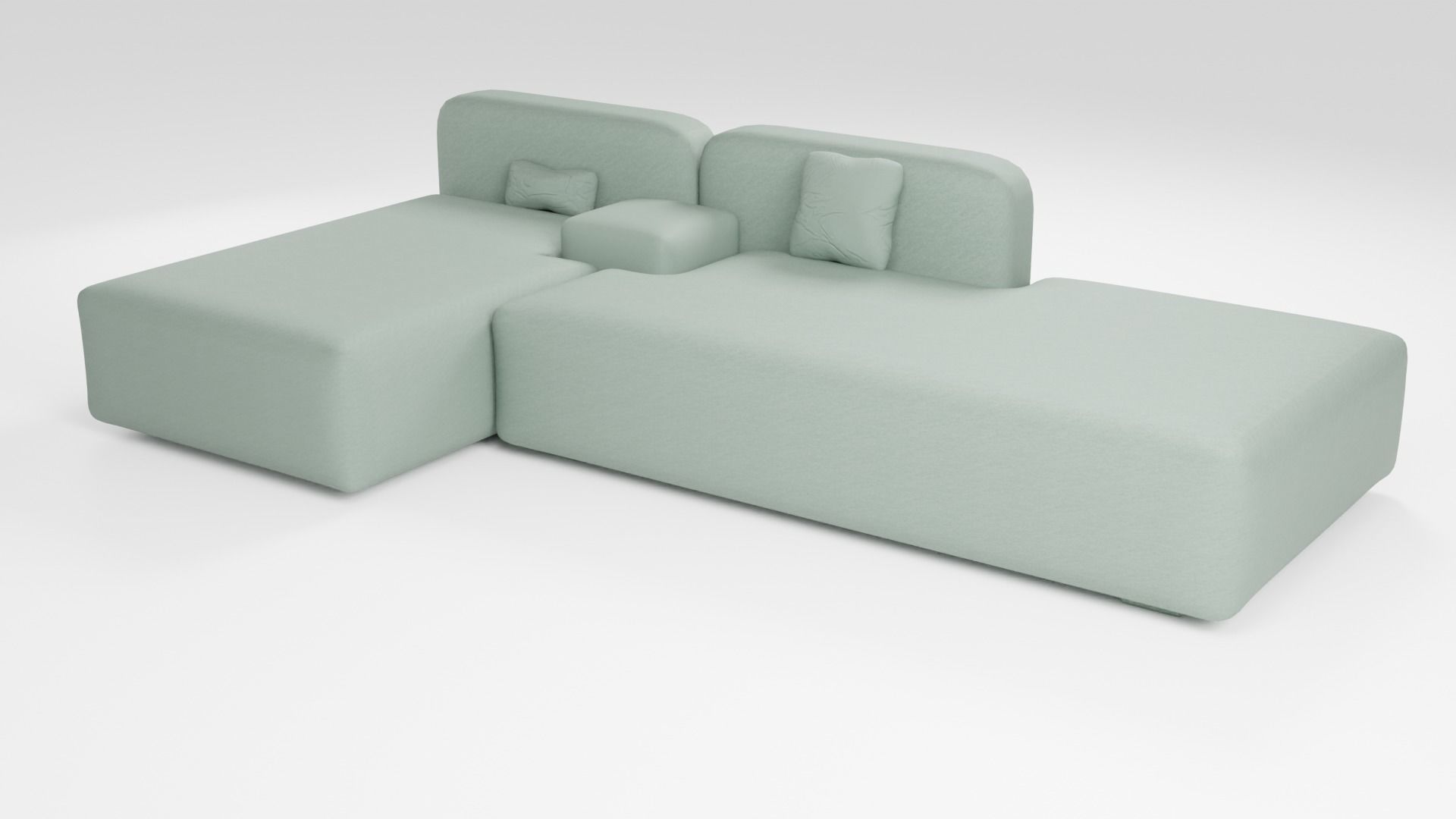 Designer elegant sofa in green tones 3D model_4