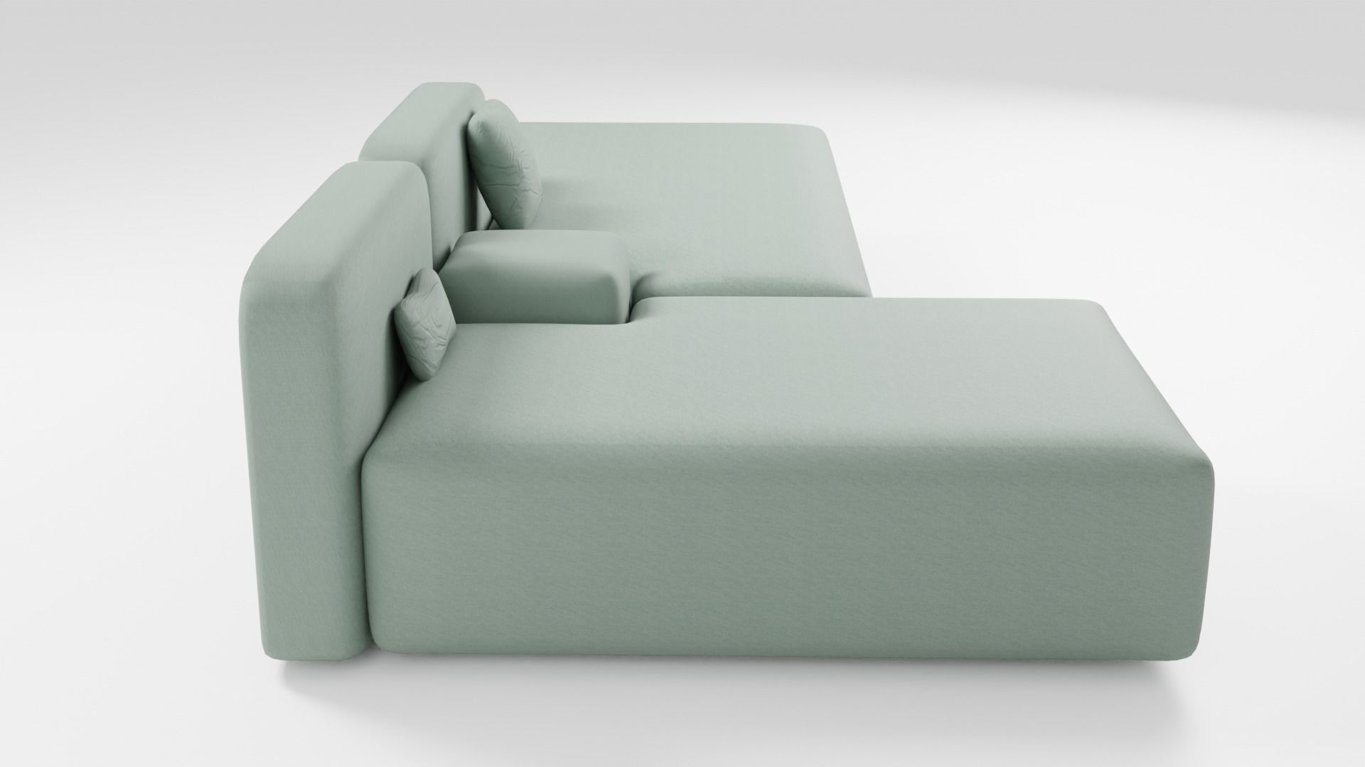 Designer elegant sofa in green tones 3D model_1