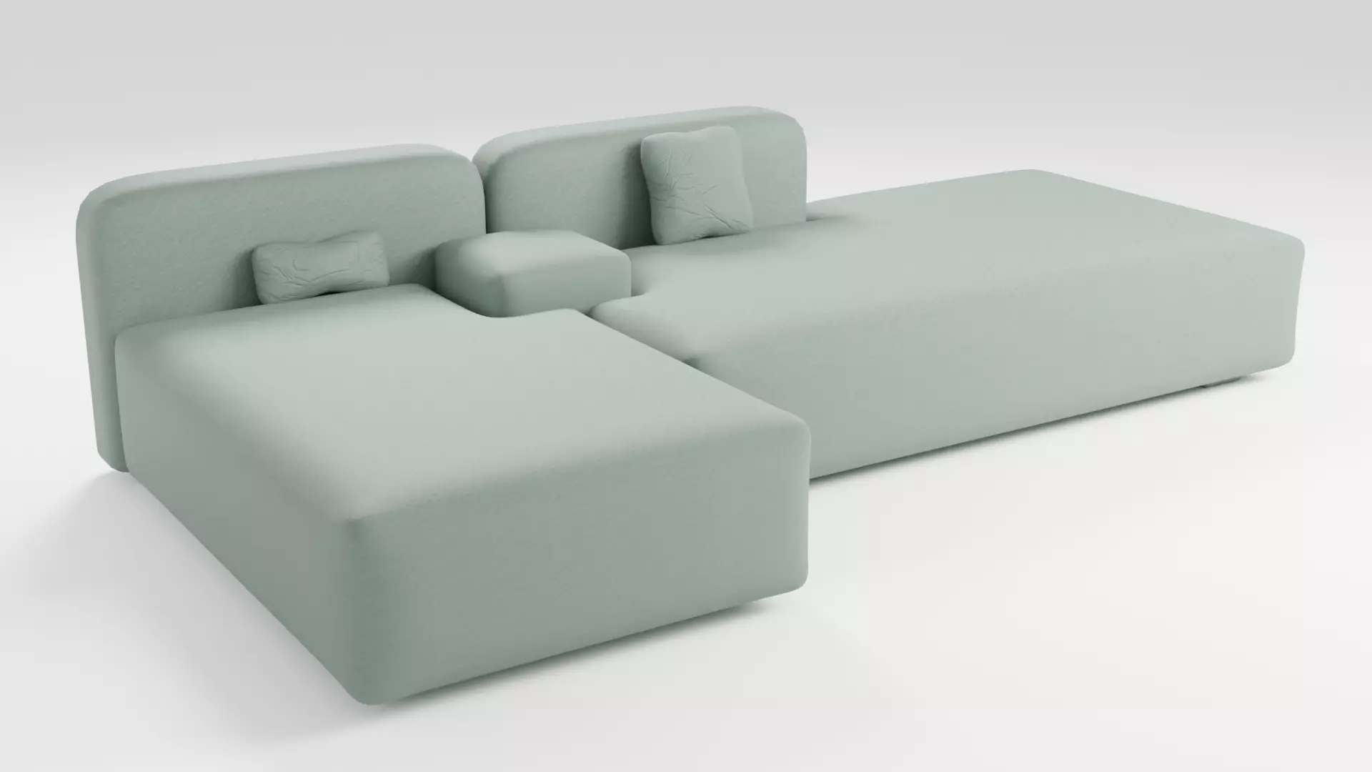 Designer elegant sofa in green tones 3D model_0