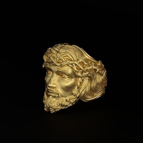 3D printing model  Jesus Ring men ring 3D print model