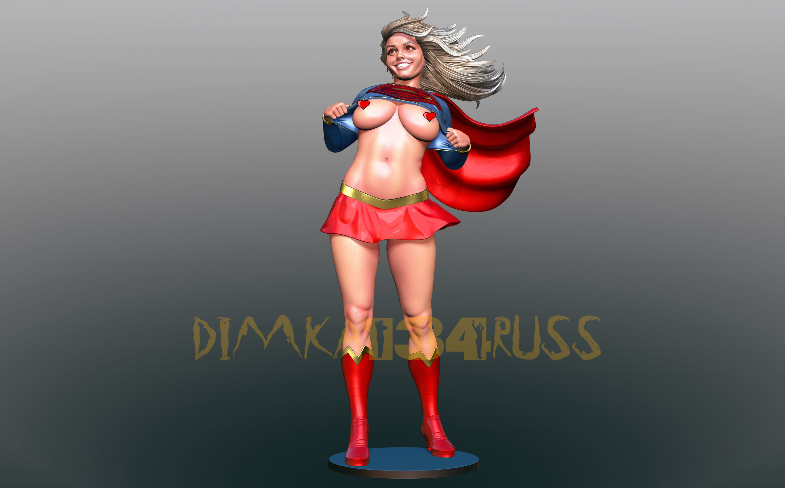 super girl 3D print model_1