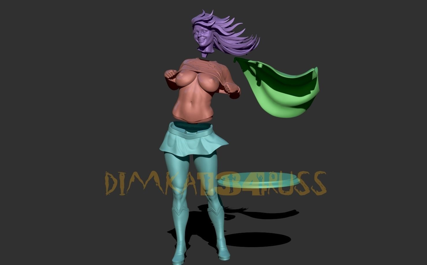 super girl 3D print model_2