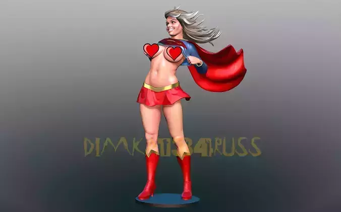 super girl 3D print model
