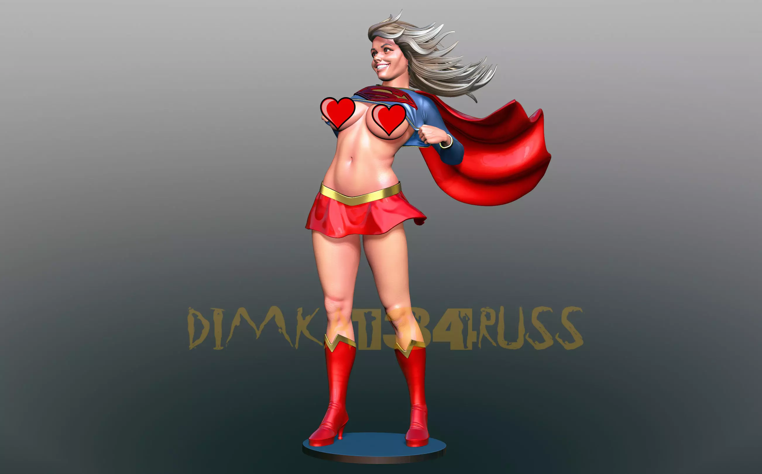 super girl 3D print model_0