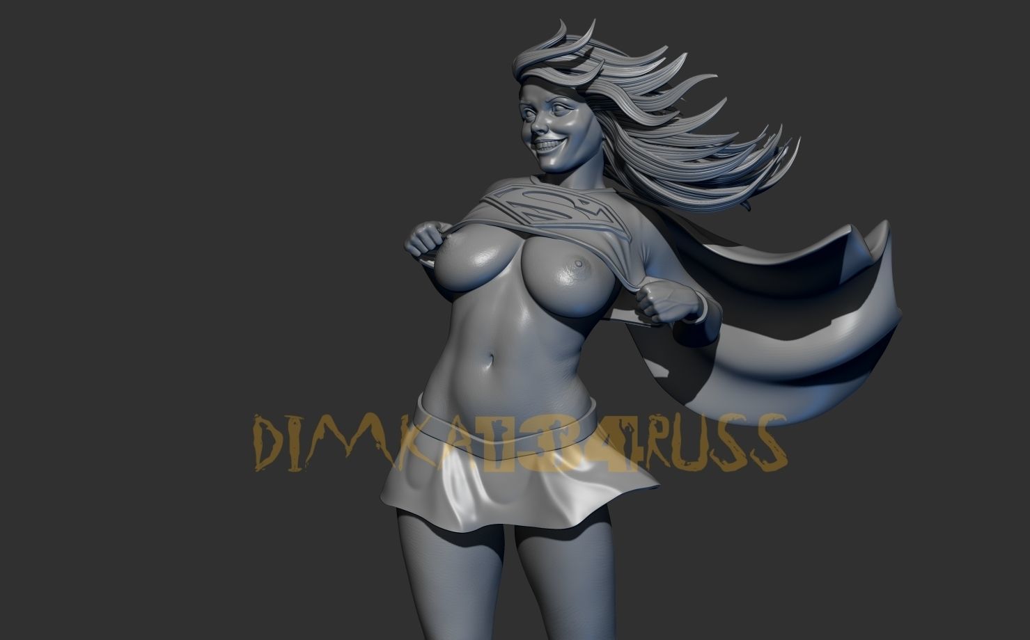 super girl 3D print model_10