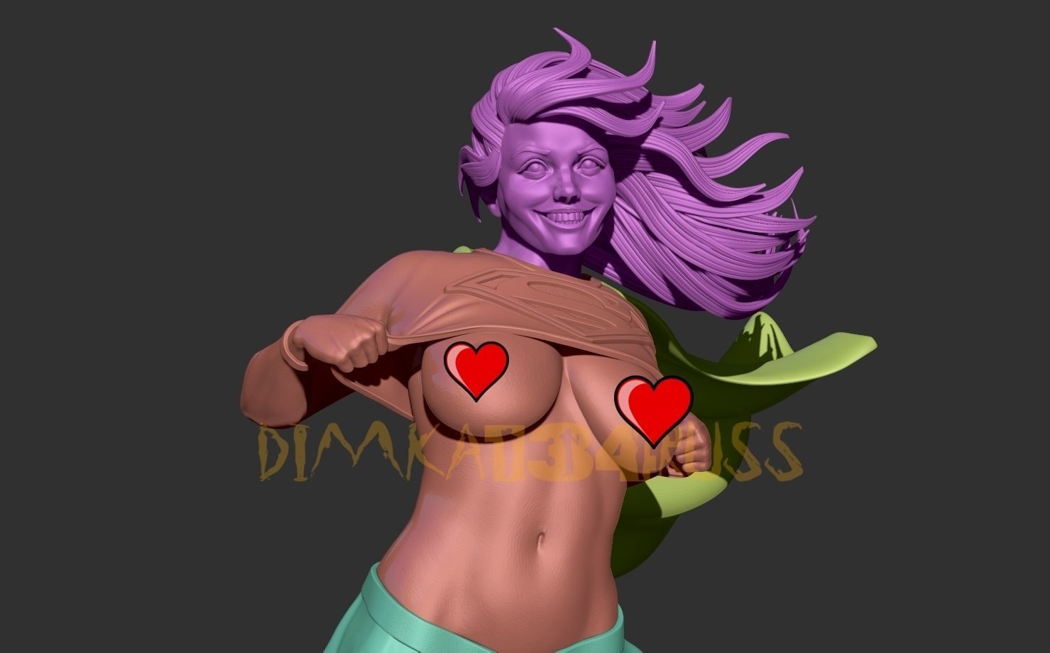 super girl 3D print model_17