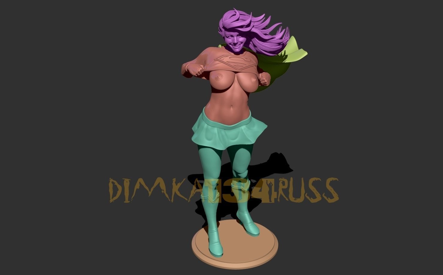 super girl 3D print model_18