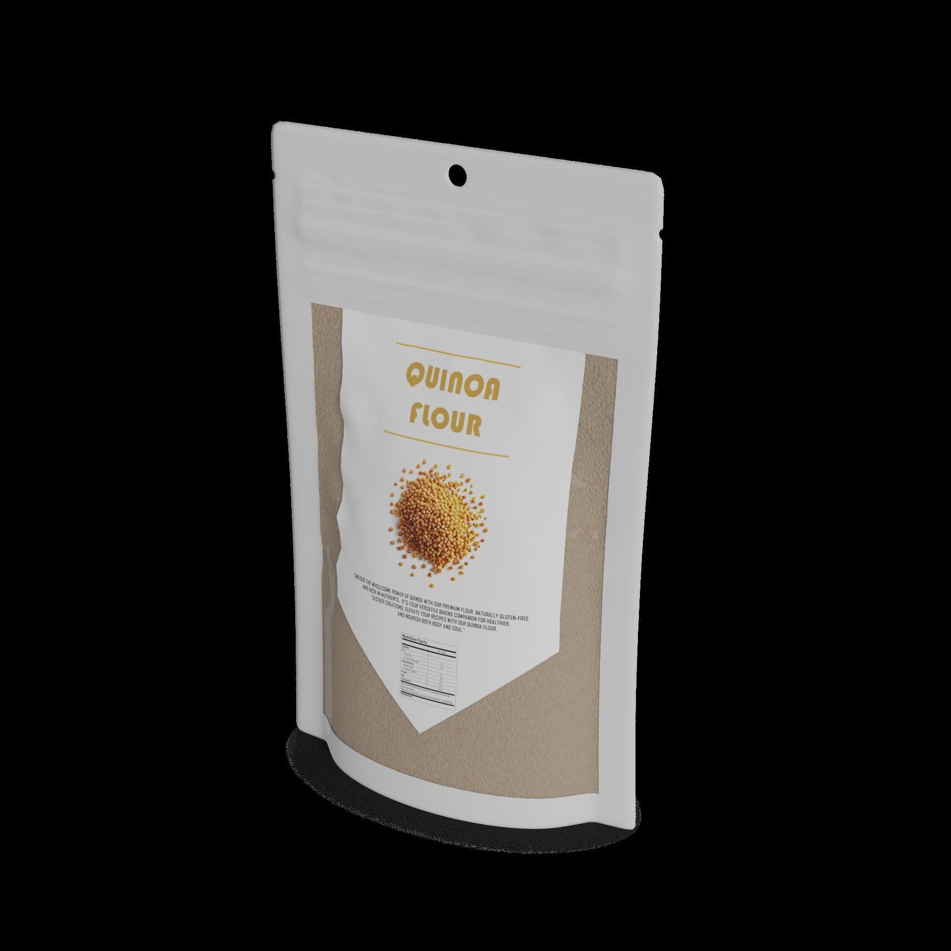 Other bread products Quinoa Flour Low-poly 3D model_1