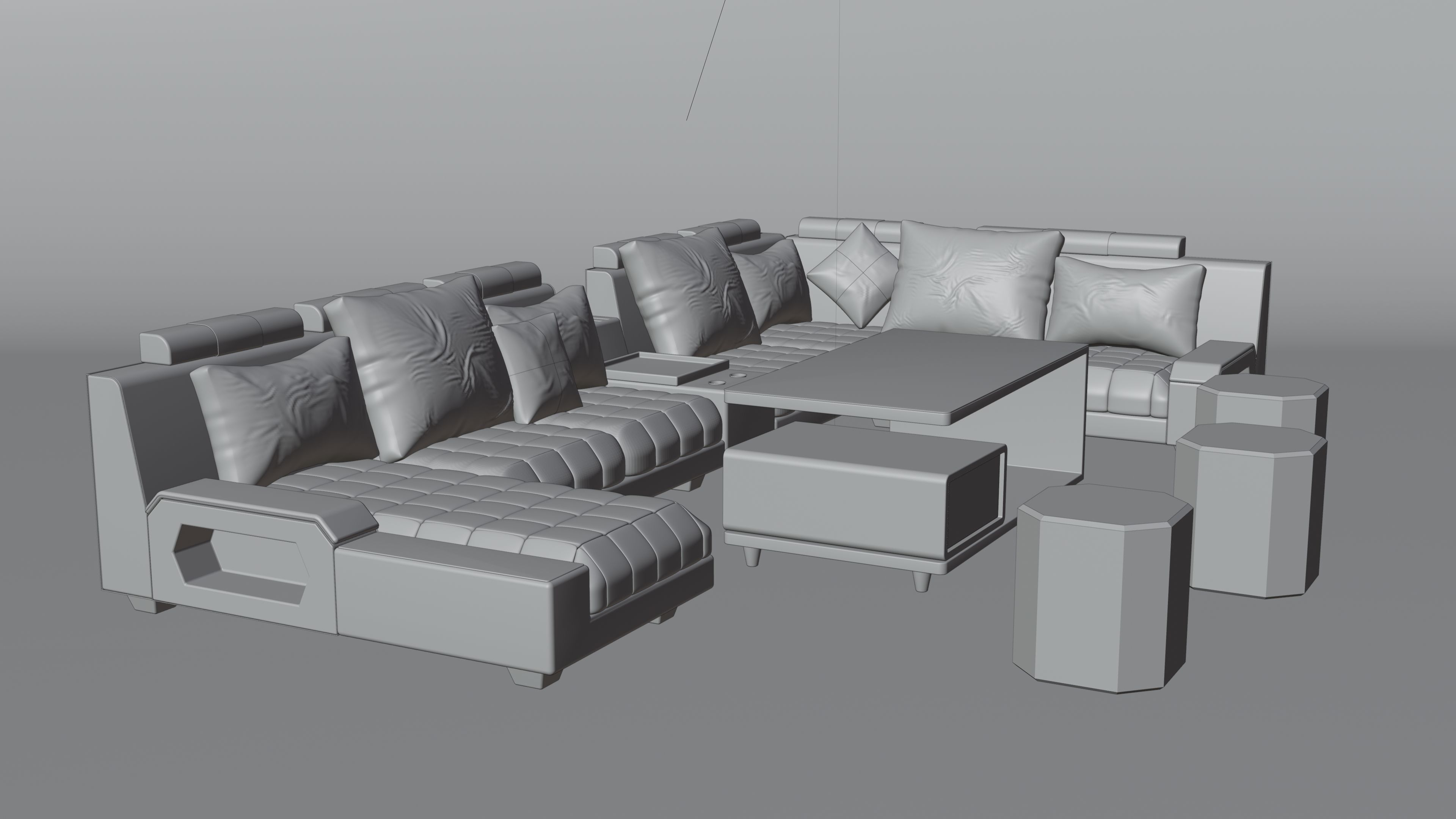 3d Modern Sofa Set Design For Interior Scene 3D model_5