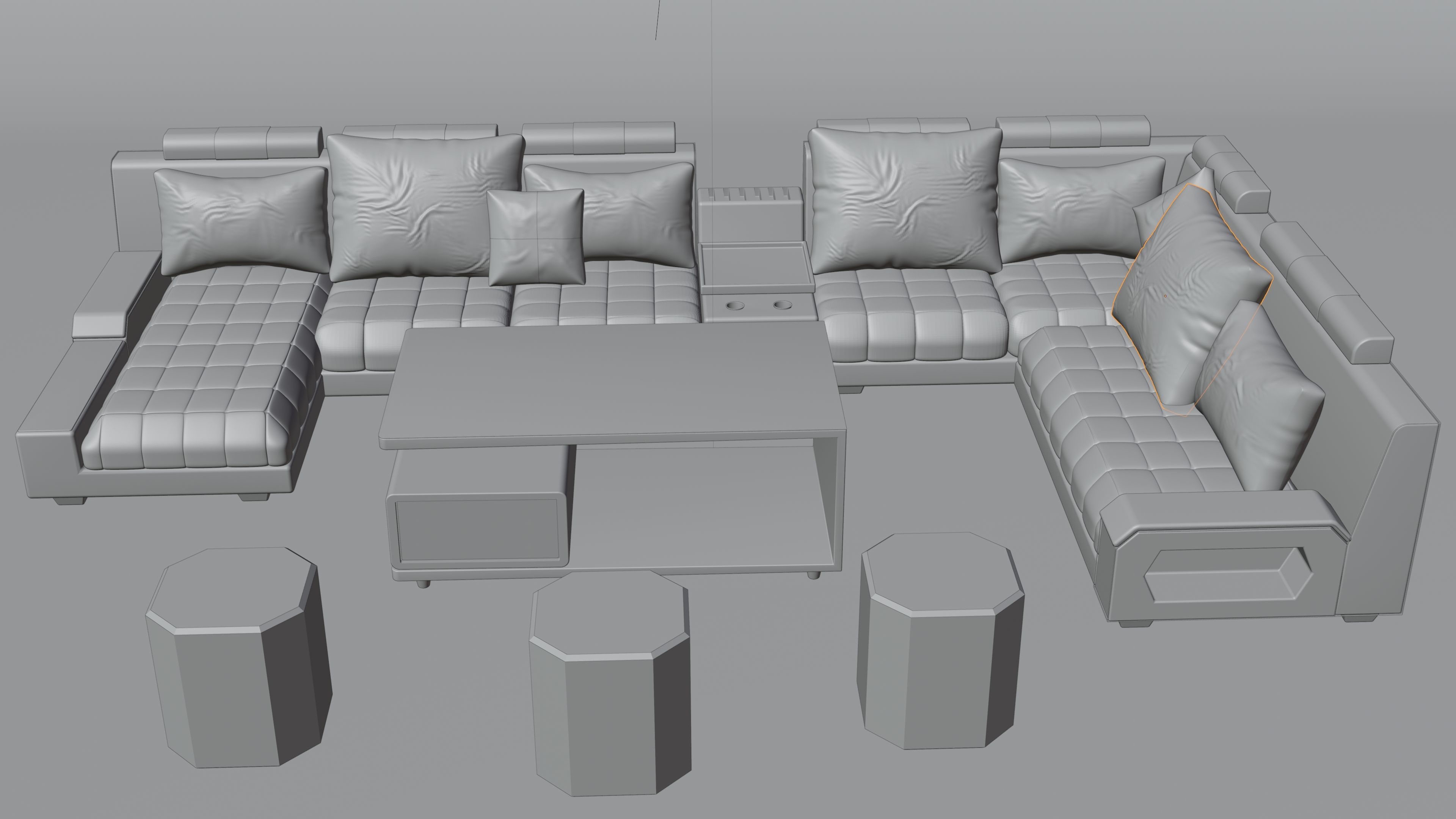 3d Modern Sofa Set Design For Interior Scene 3D model_6