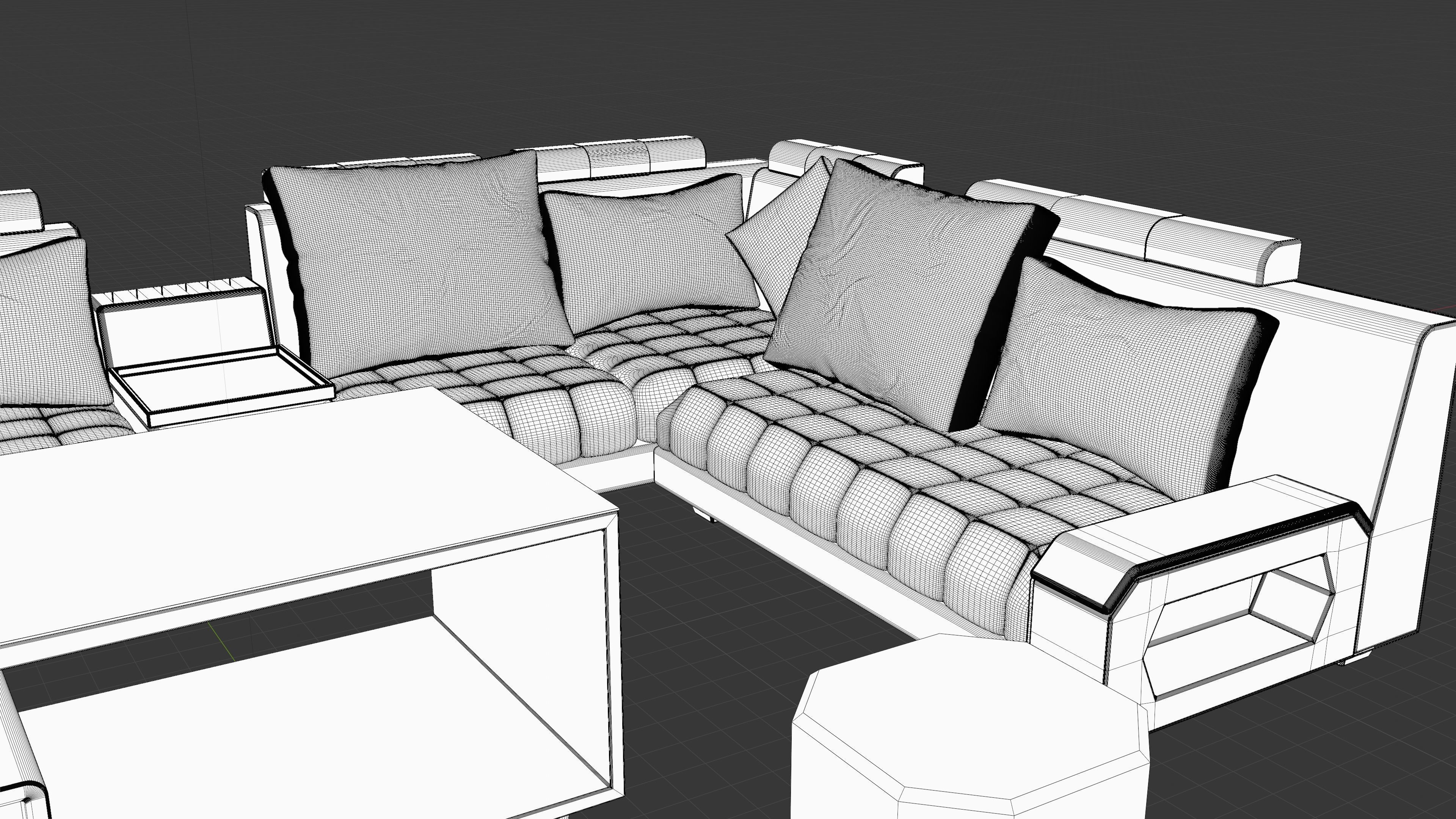 3d Modern Sofa Set Design For Interior Scene 3D model_10