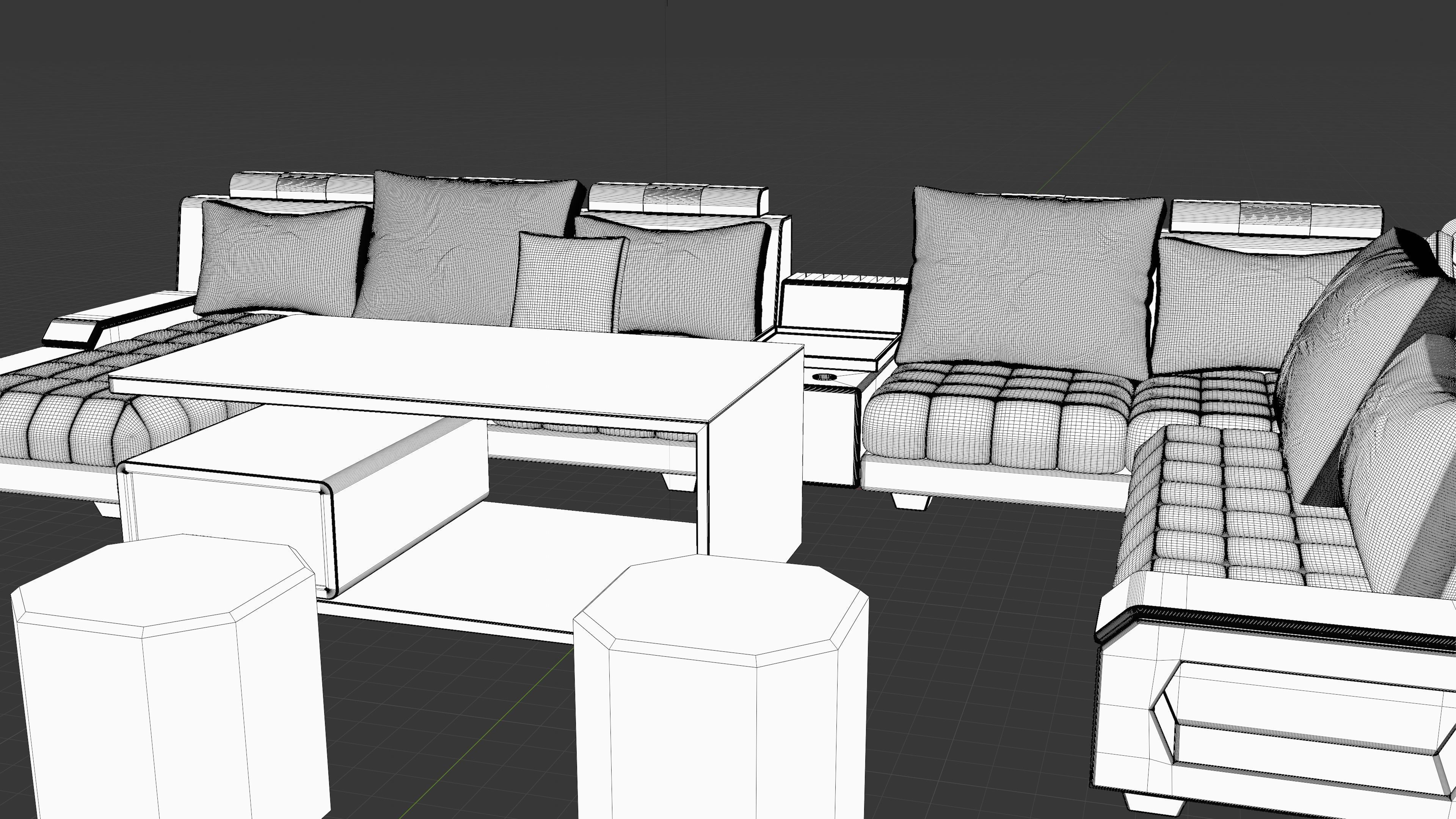 3d Modern Sofa Set Design For Interior Scene 3D model_9