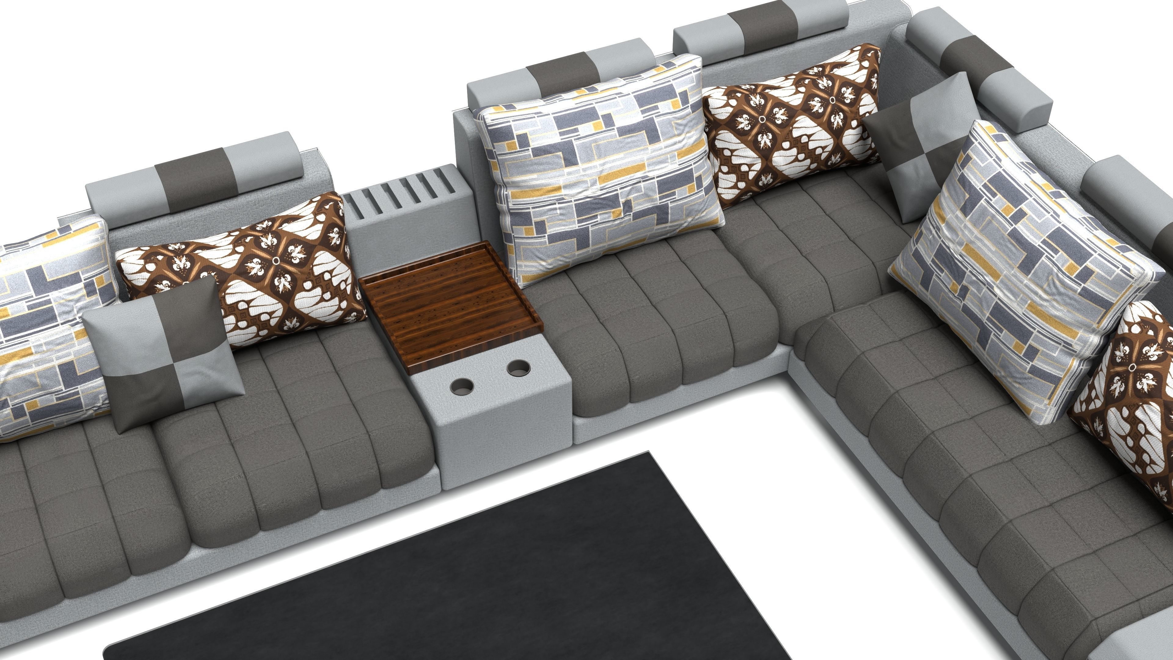 3d Modern Sofa Set Design For Interior Scene 3D model_4
