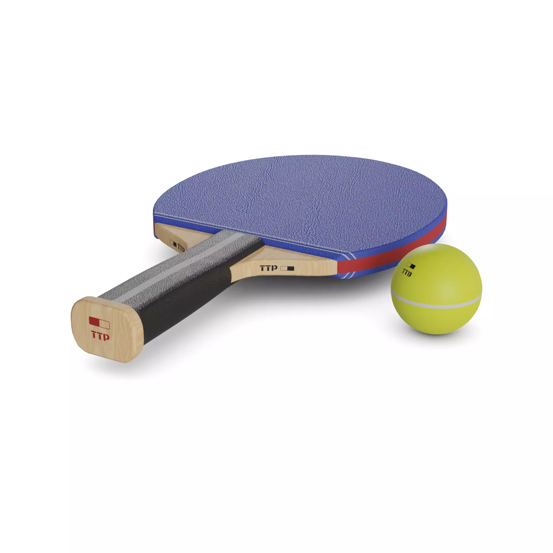 Sports products Ping Pong Paddle Set Low-poly 3D model_0