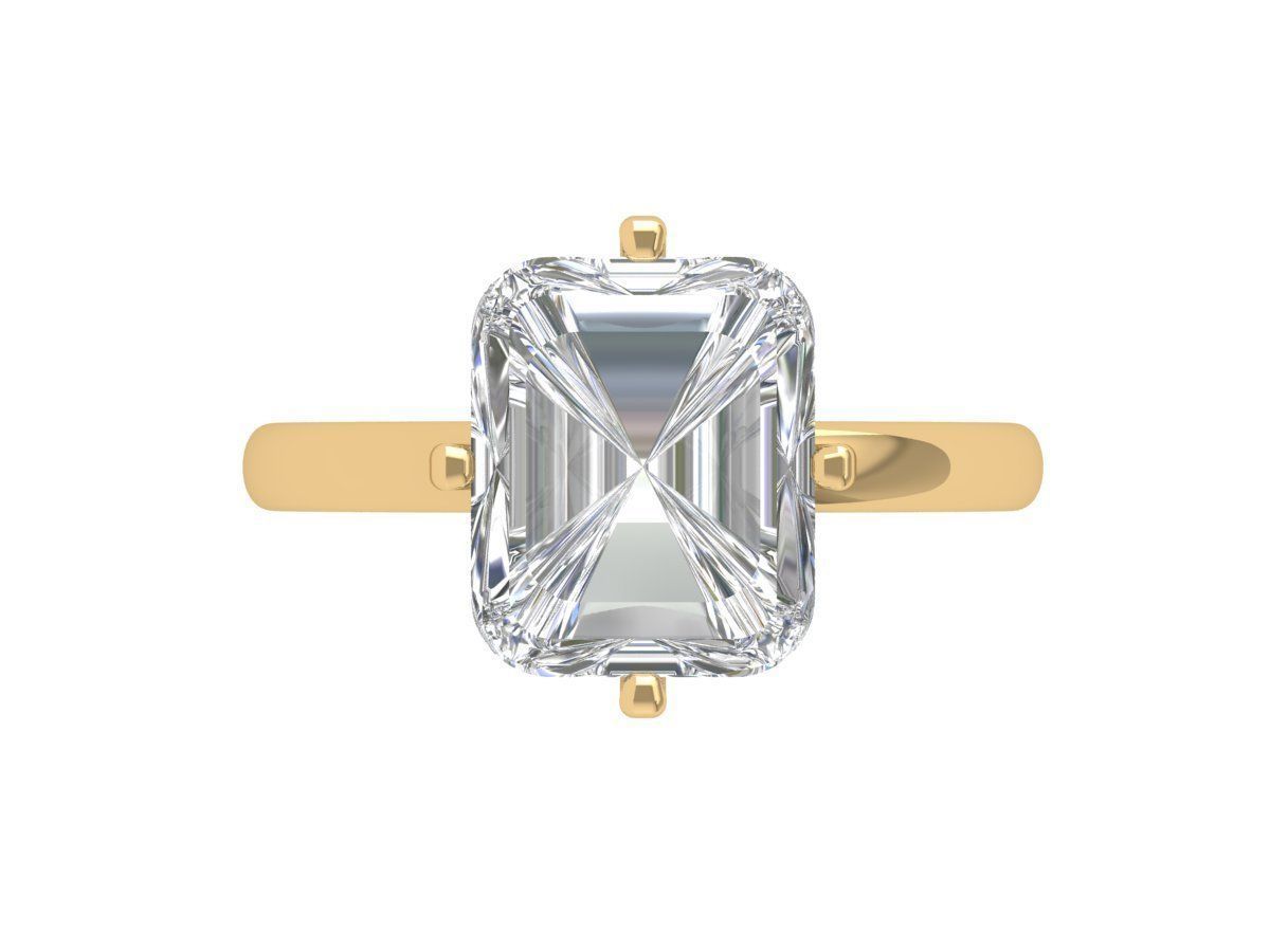 Cushion Solitaire Ring 3D print model