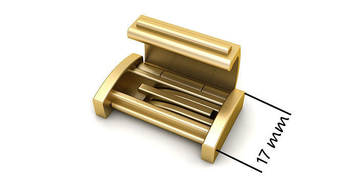 17mm Plain Gold Lock Box for Jewelry 3D print model