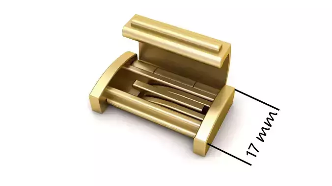 17mm Plain Gold Lock Box for Jewelry
