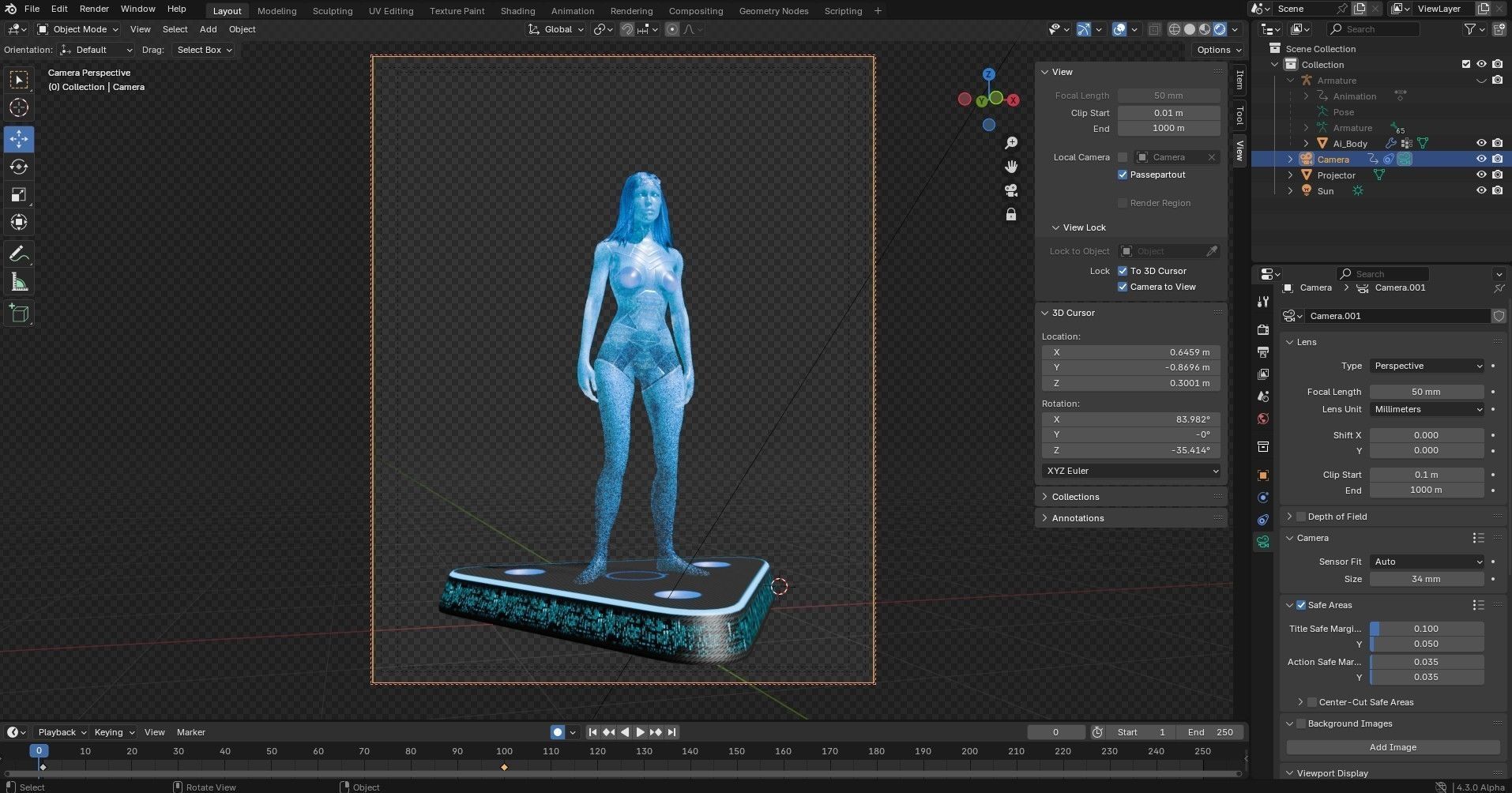 Artificially intelligent Character Low-poly 3D model_16