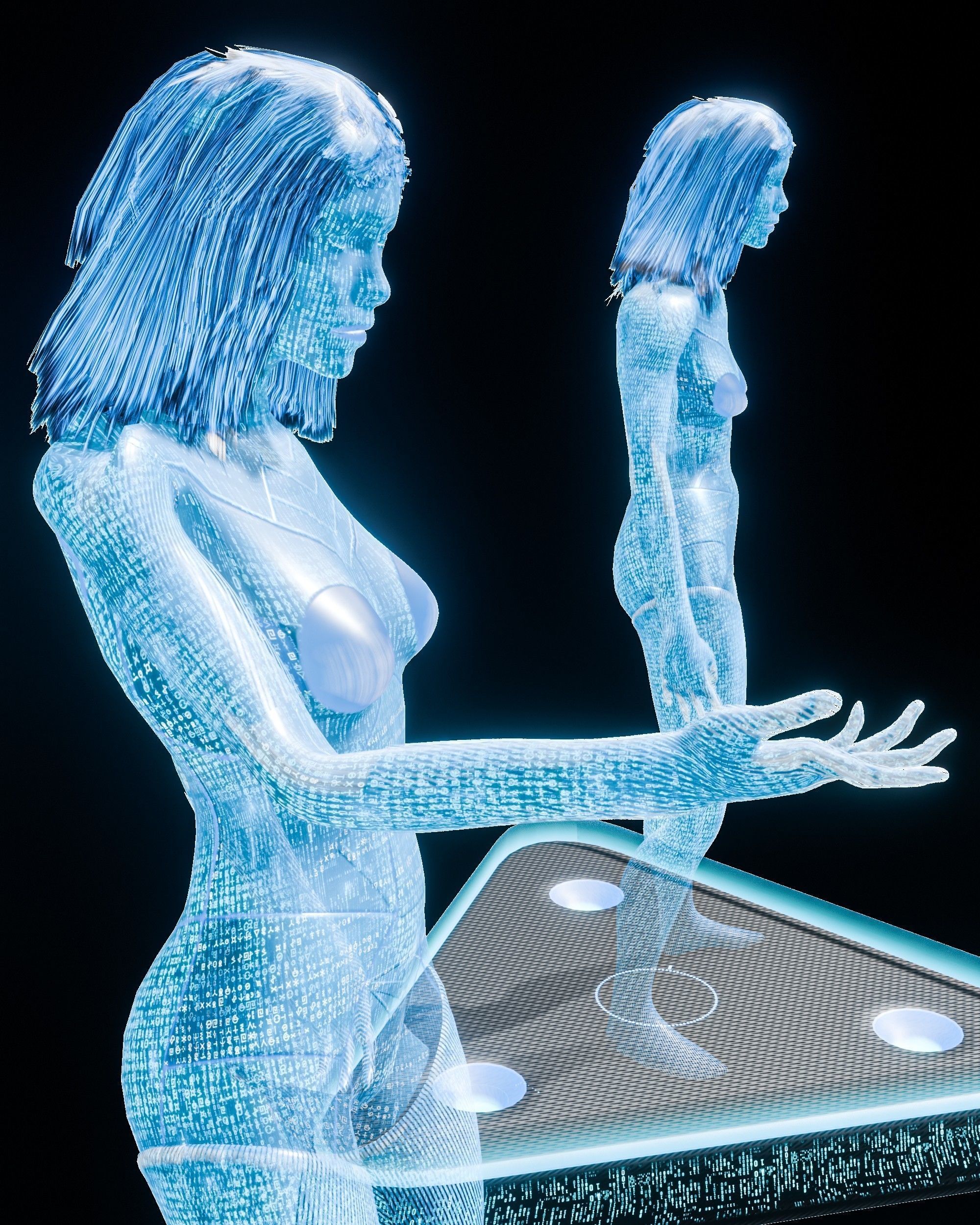 Artificially intelligent Character Low-poly 3D model_4